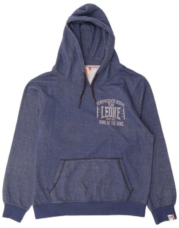 Leone Mens Graphic Hoodie Jumper XL Azul Marinho Algodão