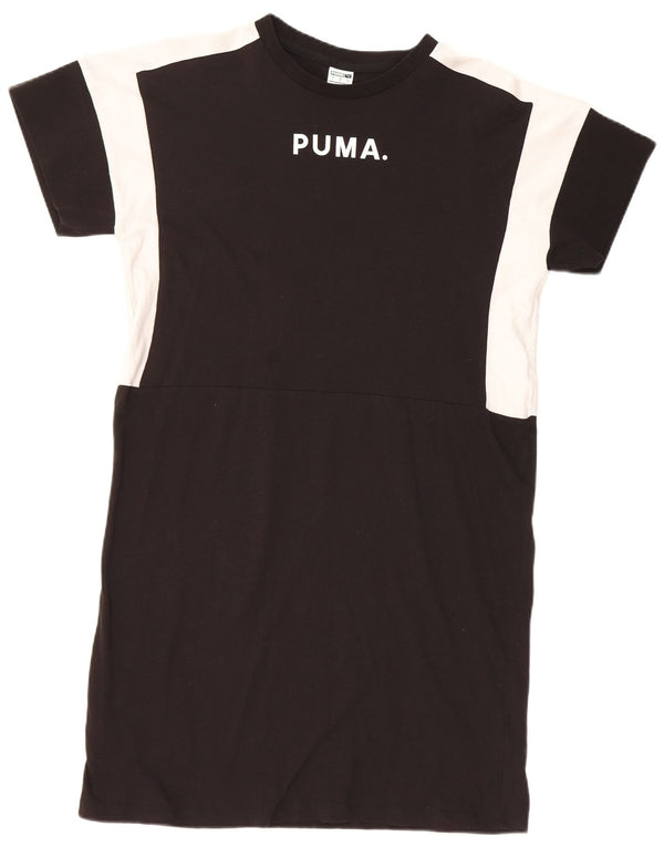 Camiseta feminina Puma UK 14 grande algodão colorblock preto