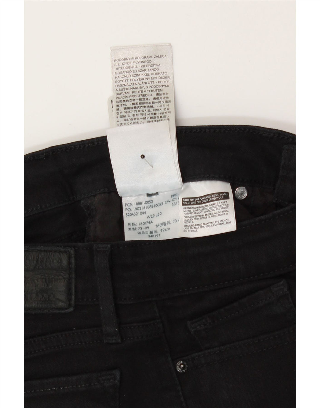 LEVI'S Womens Skinny Jeans W29 L30 Black Cotton Vintage Levi's and Second-Hand Levi's from Messina Hembry 