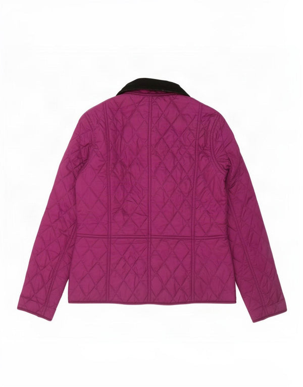Barbour Womens Quilted Jacket UK 8 Small Purple Polyester