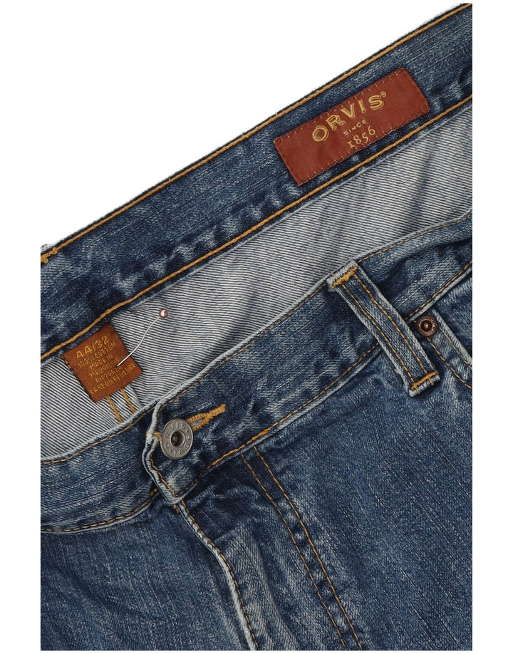 Calça jeans reta masculina Orvis W44 L30 algodão azul