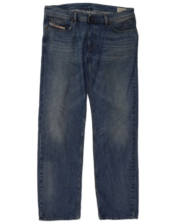 Diesel Mens Larkee Straight Jeans W38 L35 Azul Algodão