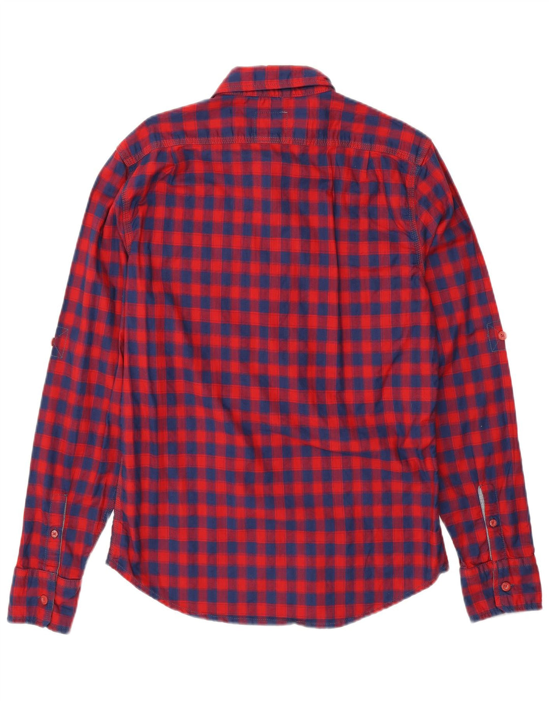 Camisa masculina de flanela SUPERDRY grande algodão xadrez vermelho