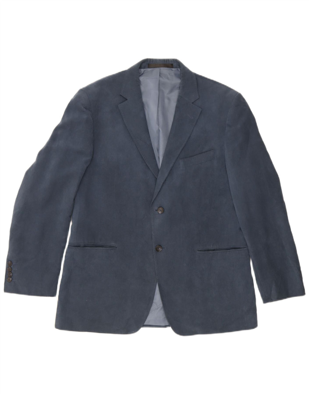 Jaqueta blazer masculina de 2 botões Marks & Spencer Reino Unido 38 poliéster azul médio