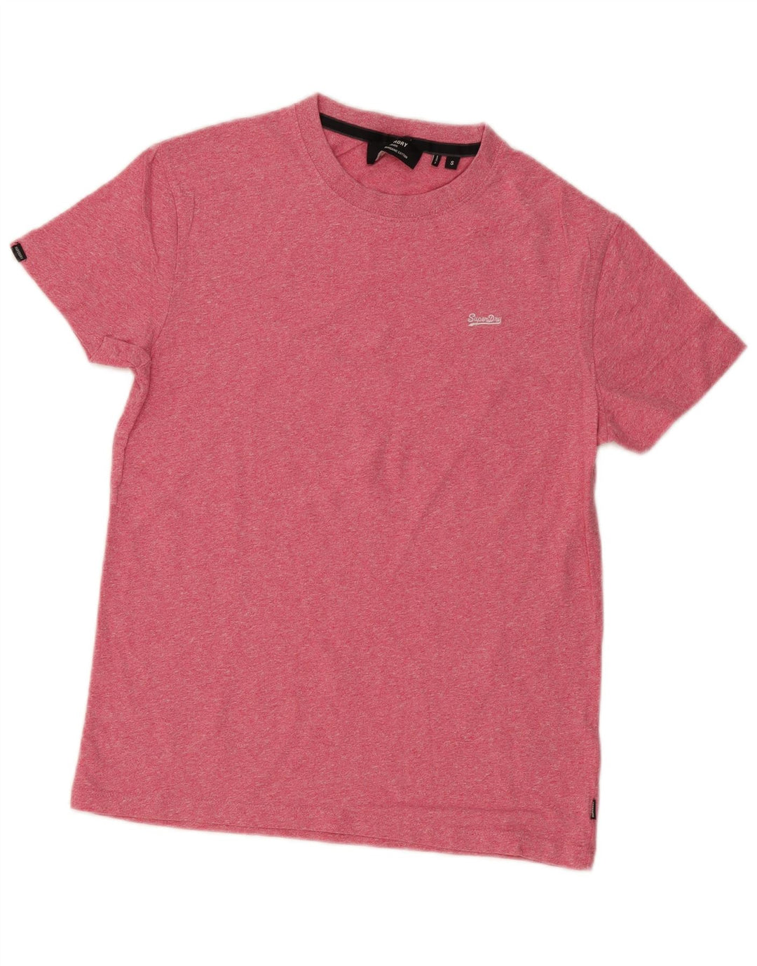 Camiseta masculina Superdry Top pequeno algodão manchado rosa