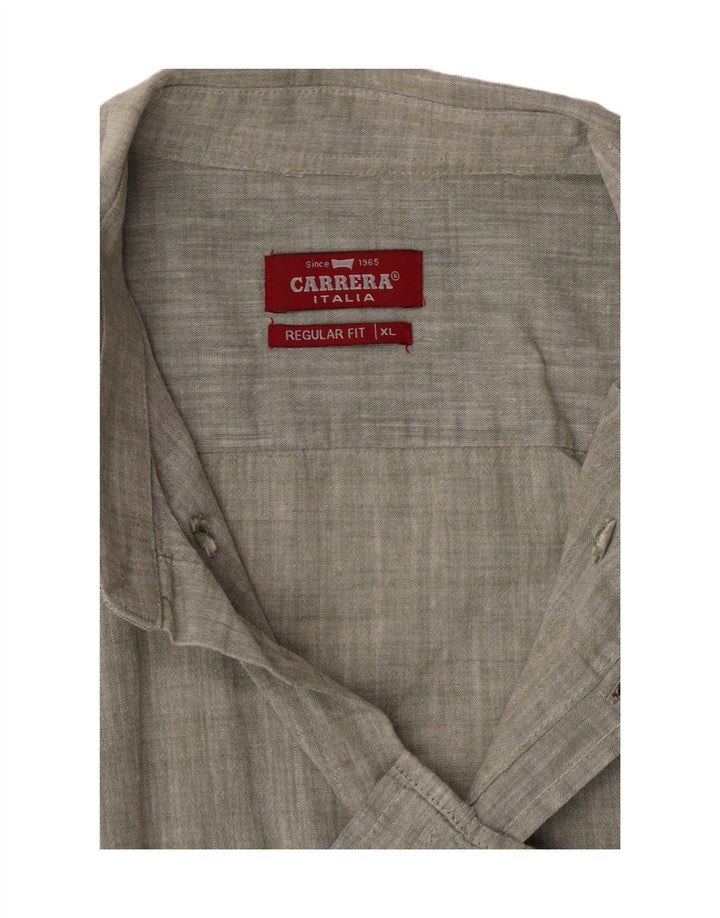Camisa masculina de manga curta CARRERA Regular Fit XL verde
