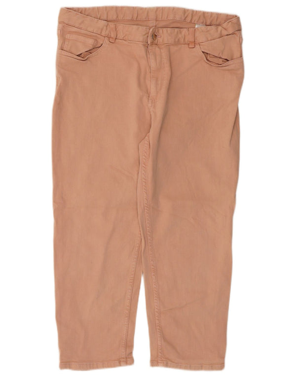 Calça capri feminina Marks & Spencer UK 16 grande W32 L22 algodão rosa