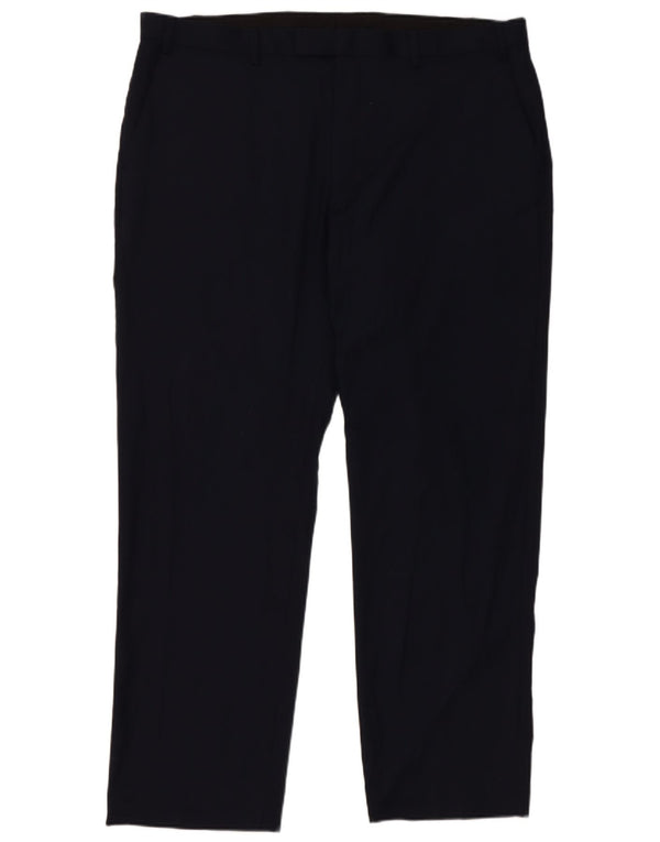 Calça casual masculina Marks & Spencer de ajuste regular W40 L31 azul marinho