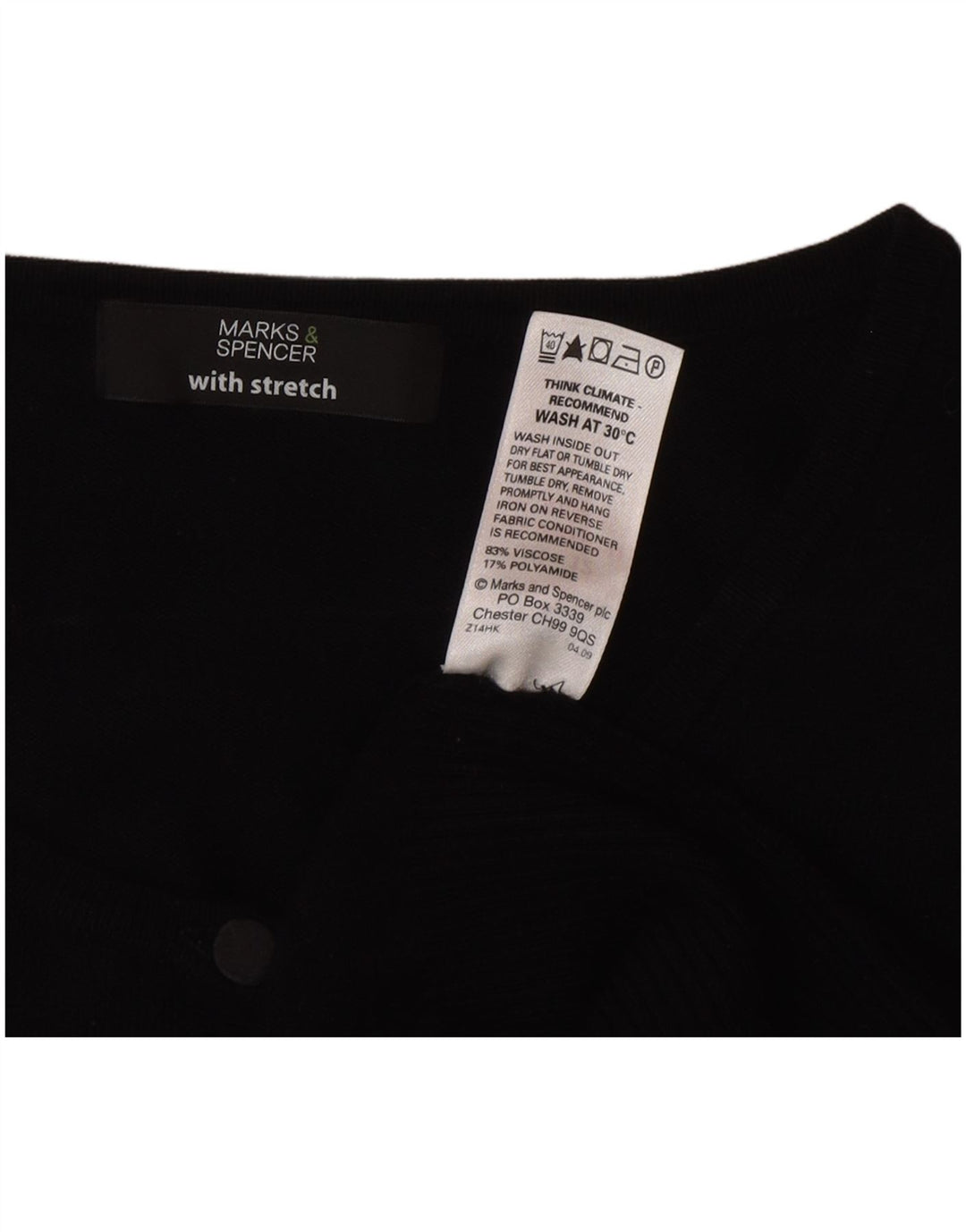 Suéter cardigã feminino Marks & Spencer Reino Unido 12 viscose preta média