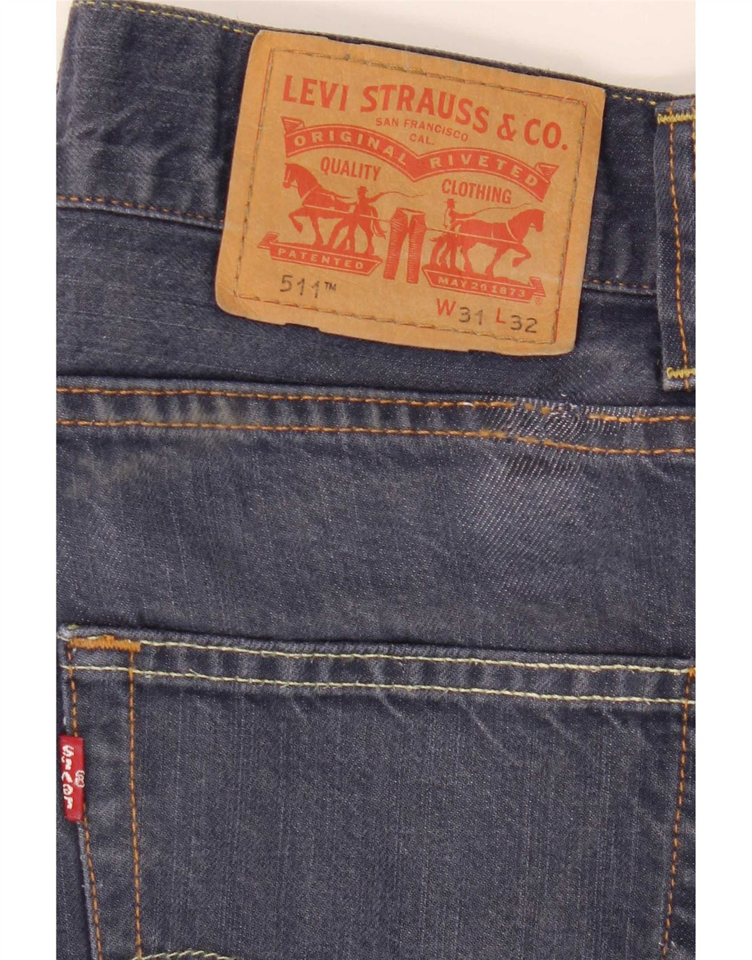 Levi's Masculino 511 Slim Jeans W31 L32 Azul Marinho Algodão