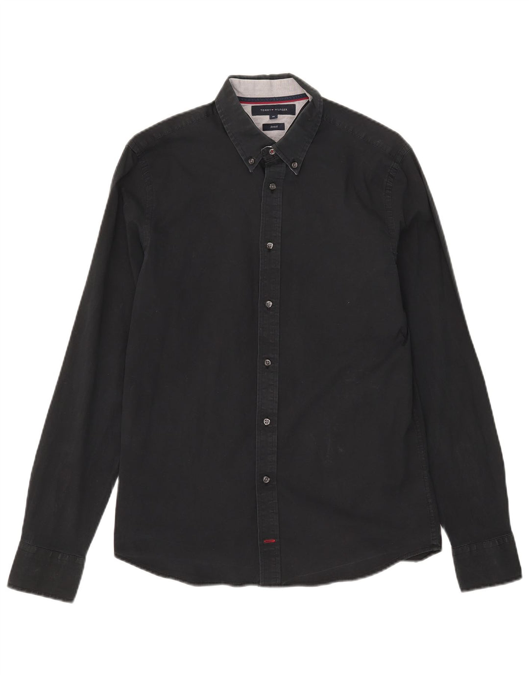 Camisa masculina Tommy Hilfiger média preta algodão