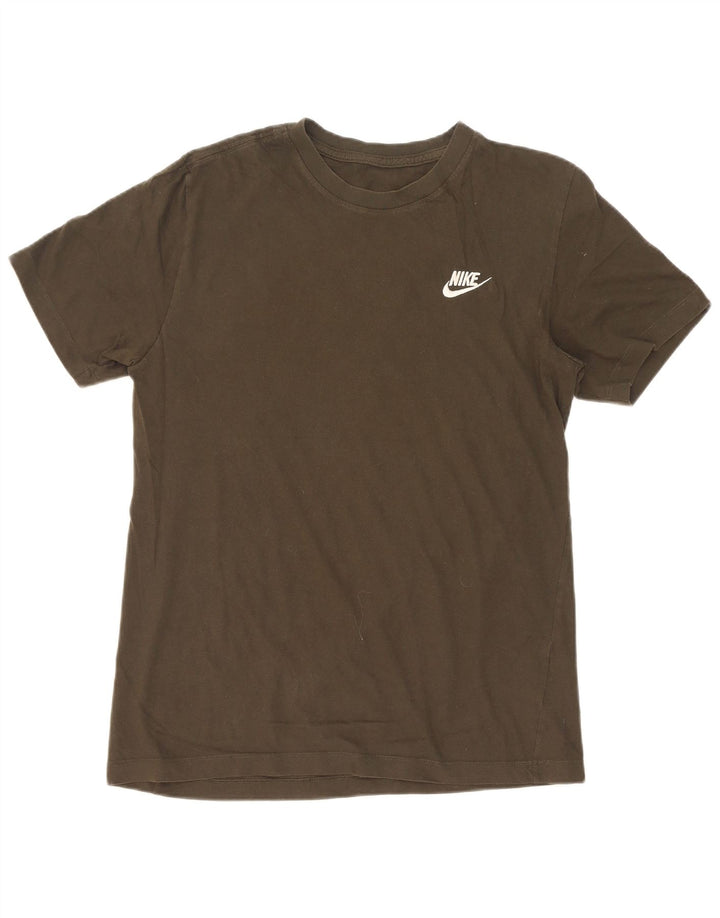 Camiseta masculina Nike Top médio cáqui algodão