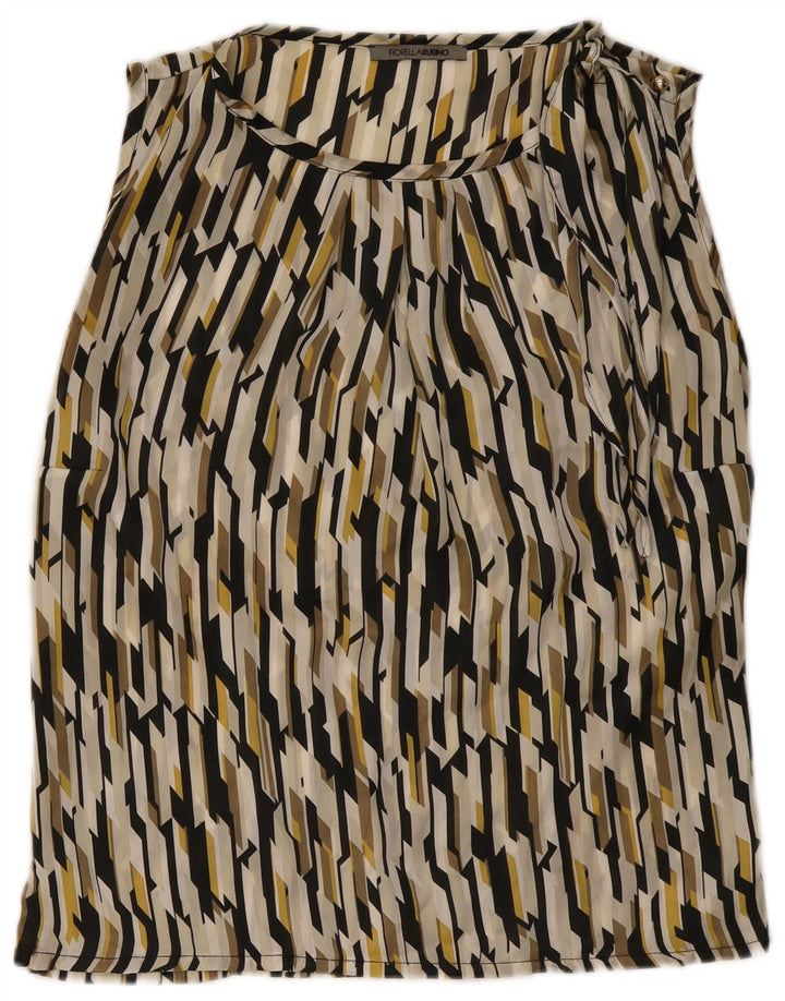 Blusa feminina Fiorella Rubino Top UK 12 Médio Multicolorido Geométrico