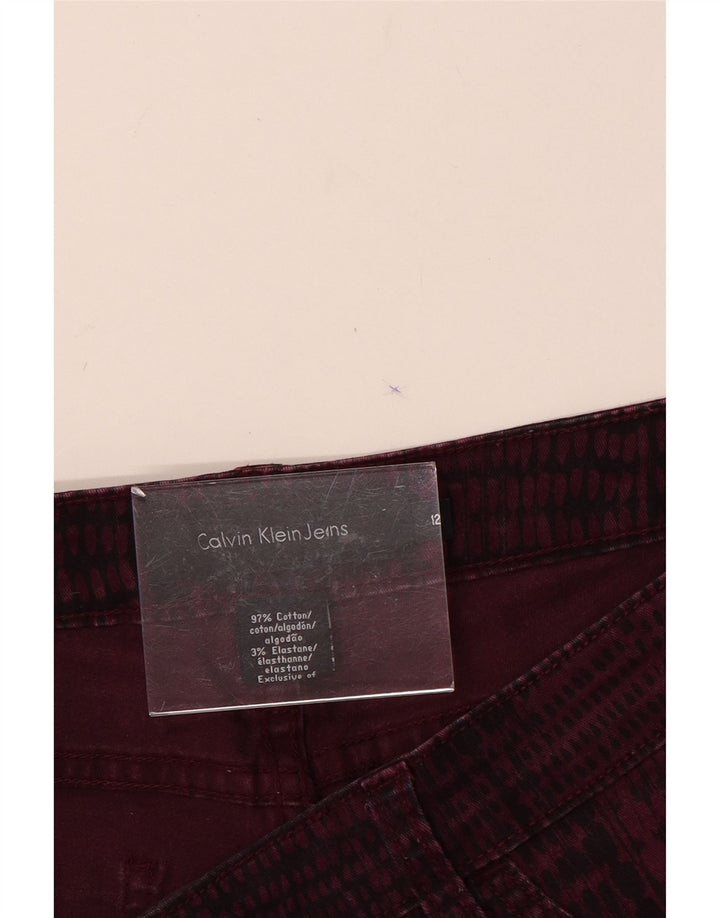 Calça casual feminina CALVIN KLEIN EUA 12 grande W32 L31 Borgonha