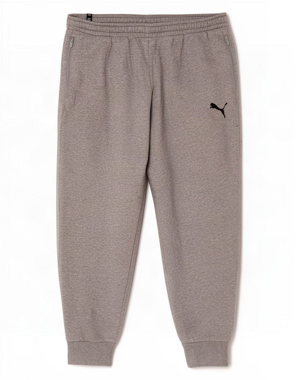 Calça de treino masculina Puma Joggers XL cinza manchado de algodão