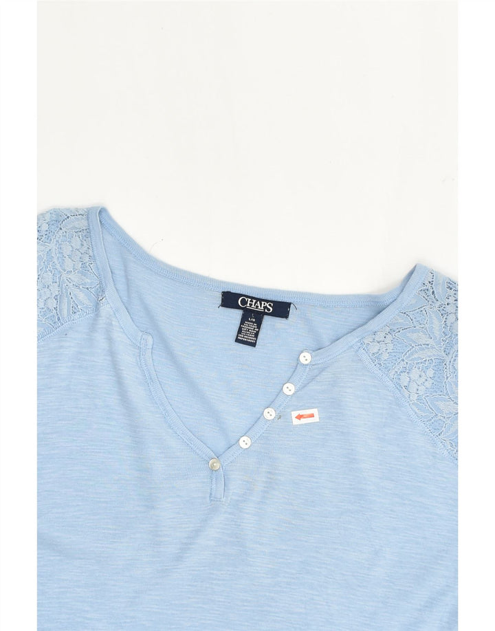 CHAPS Womens Blouse Top UK 14 Large Blue Nylon | Vintage Chaps | Thrift | Second-Hand Chaps | Used Clothing | Messina Hembry 