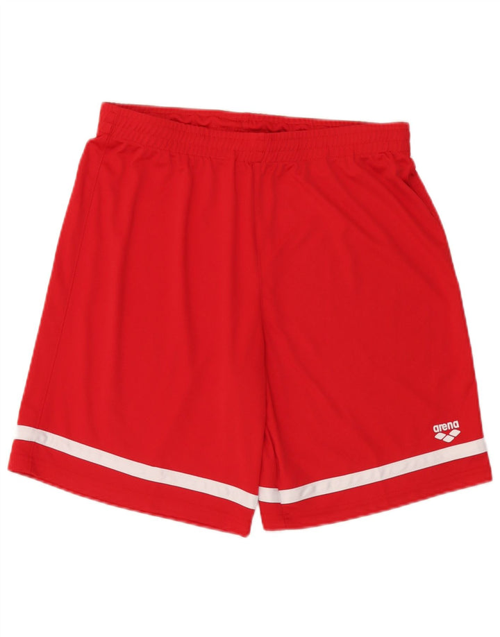 Arena Mens Sport Shorts Grande Poliéster Colorblock Vermelho