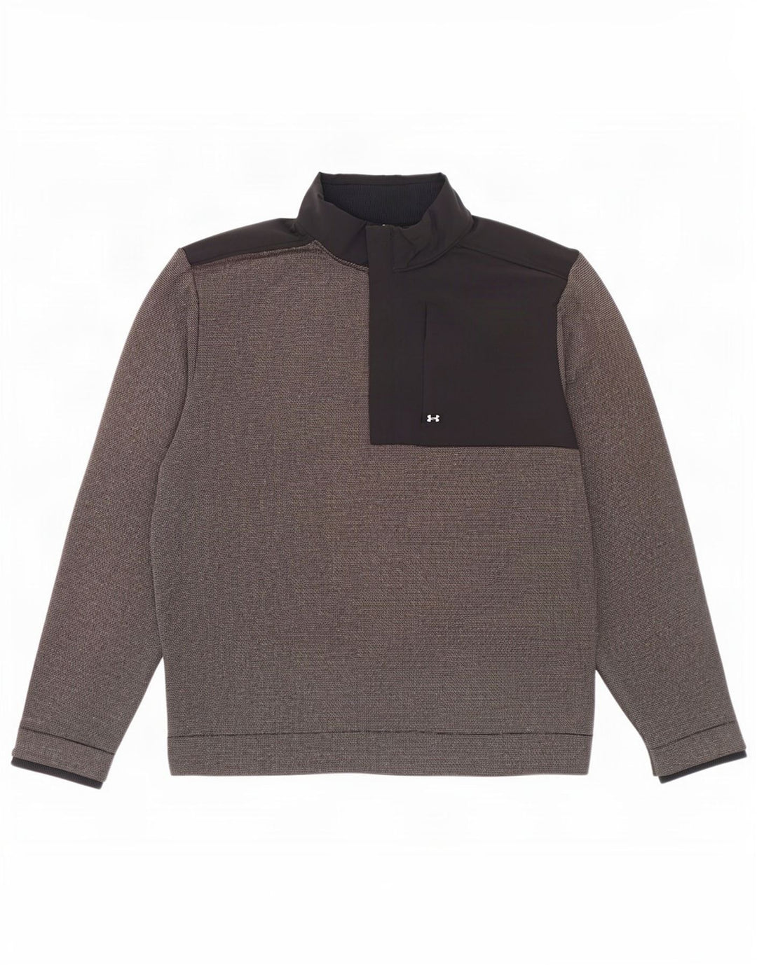 Under Armour Mens Zip Neck Moletom Jumper Grande Cinza Colourblock