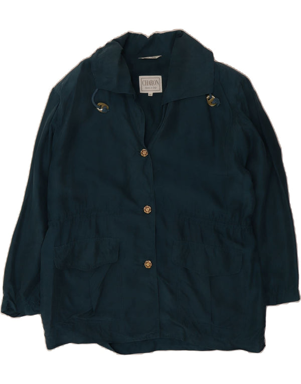 Jaqueta bomber feminina CHARON UK 14 seda verde médio