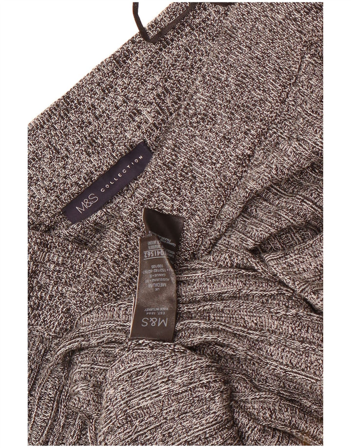 Saia feminina Marks & Spencer de cintura alta em malha A-Line médio W26 cinza
