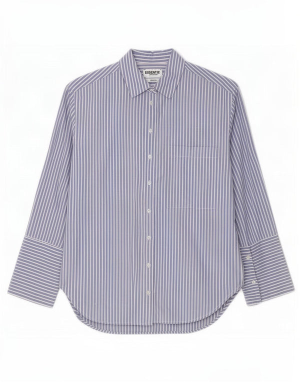 Camisa feminina Essentiel Antwerp tamanho 34 XS algodão listrado azul