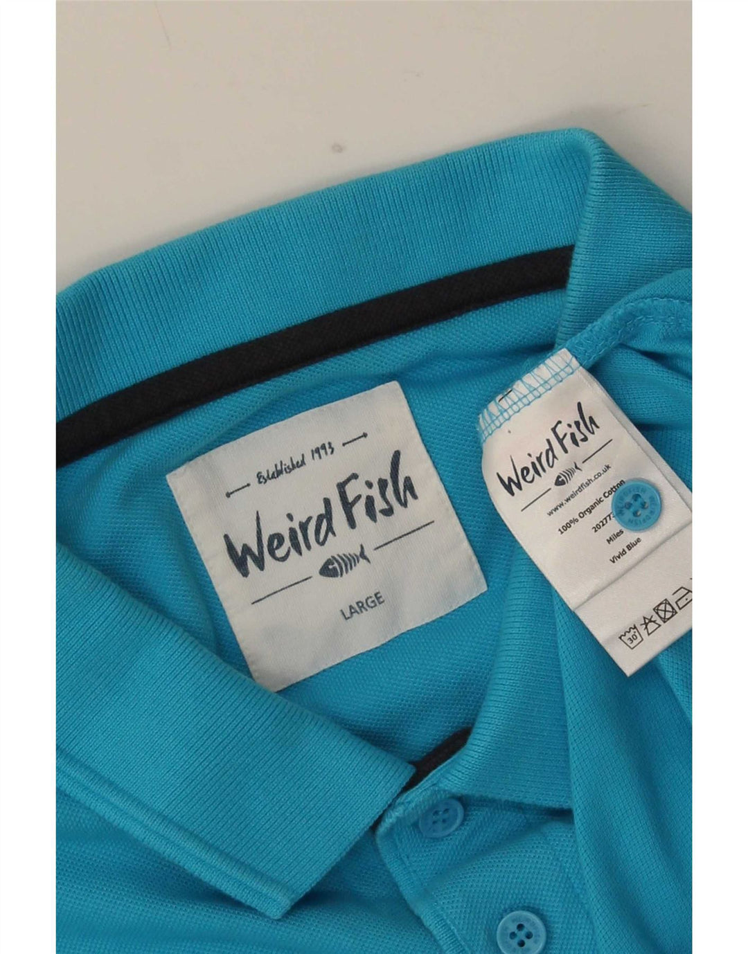Camisa polo masculina Weird Fish grande algodão azul