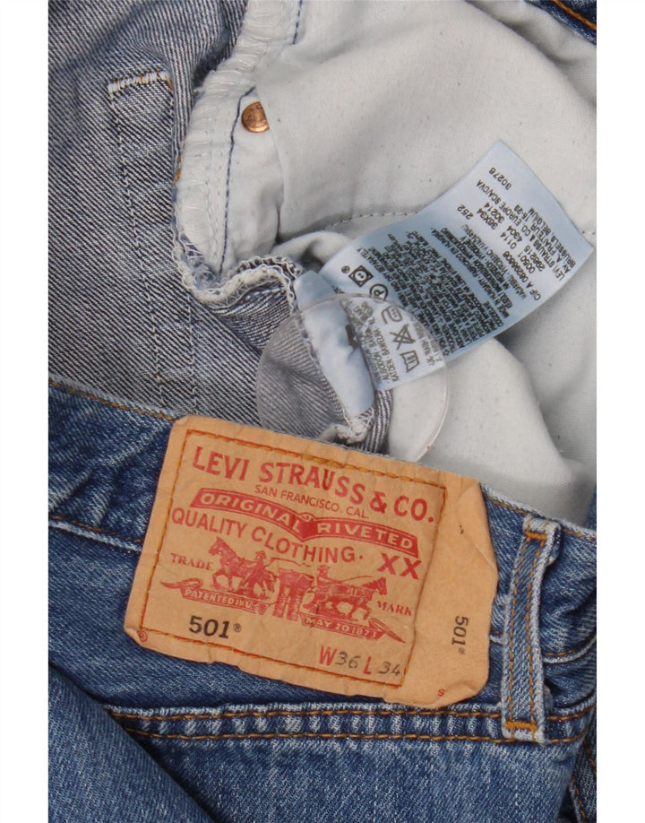 Levi's Masculino 501 Capri Jeans W36 L21 Azul Algodão