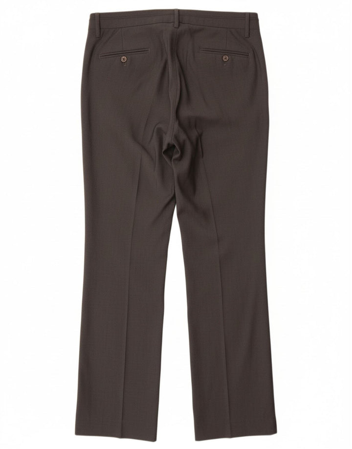 Calça feminina MASSIMO DUTTI de terno reto UE 38 pequena W28 L33 lã cinza