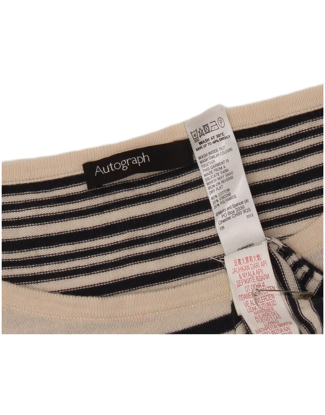 Suéter feminino Marks & Spencer com gola canoa Reino Unido 14 médio preto