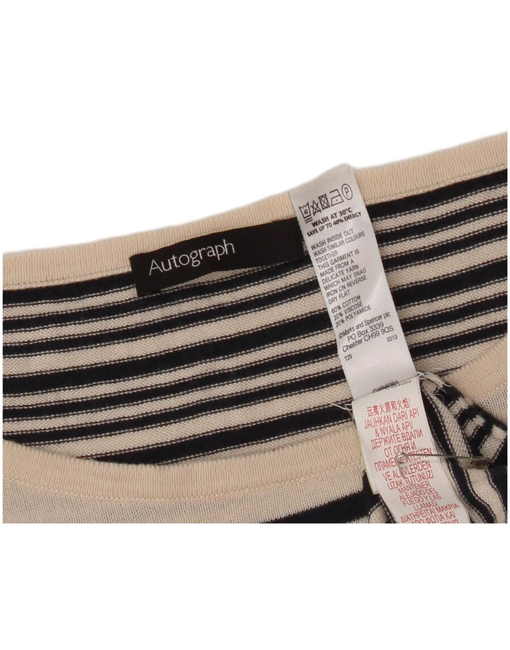 Suéter feminino Marks & Spencer com gola canoa Reino Unido 14 médio preto