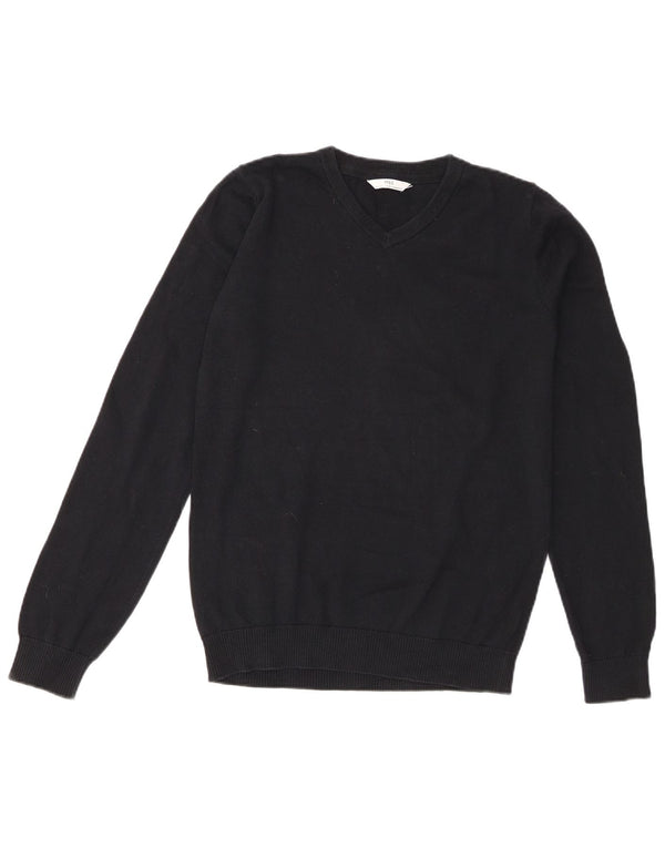 Suéter Marks & Spencer Boys com decote em V 14-15 anos algodão preto