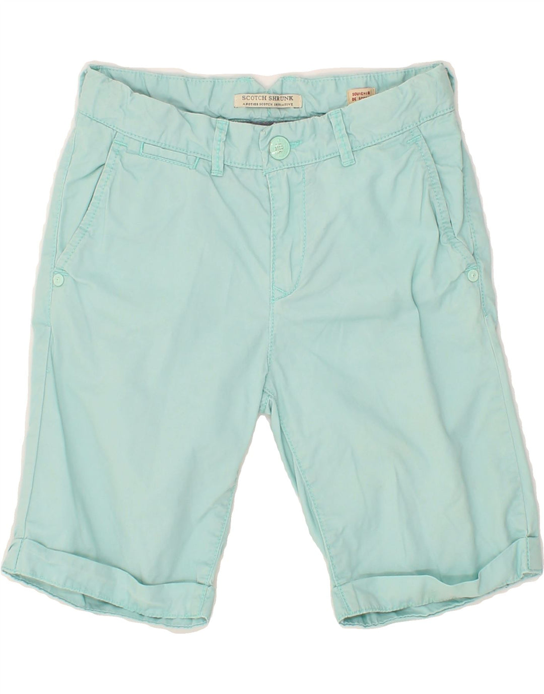 SCOTCH SHRUNK Girls Chino Shorts 7-8 Years W22  Turquoise Cotton Vintage Scotch Shrunk and Second-Hand Scotch Shrunk from Messina Hembry 