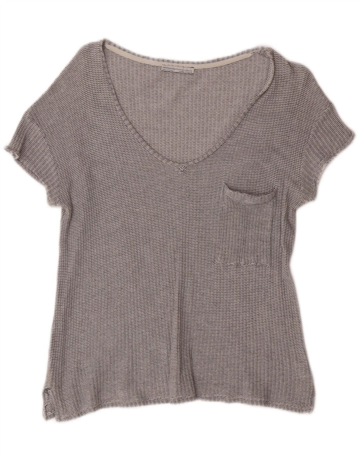 Blusa feminina ZARA UK 12 cinza médio