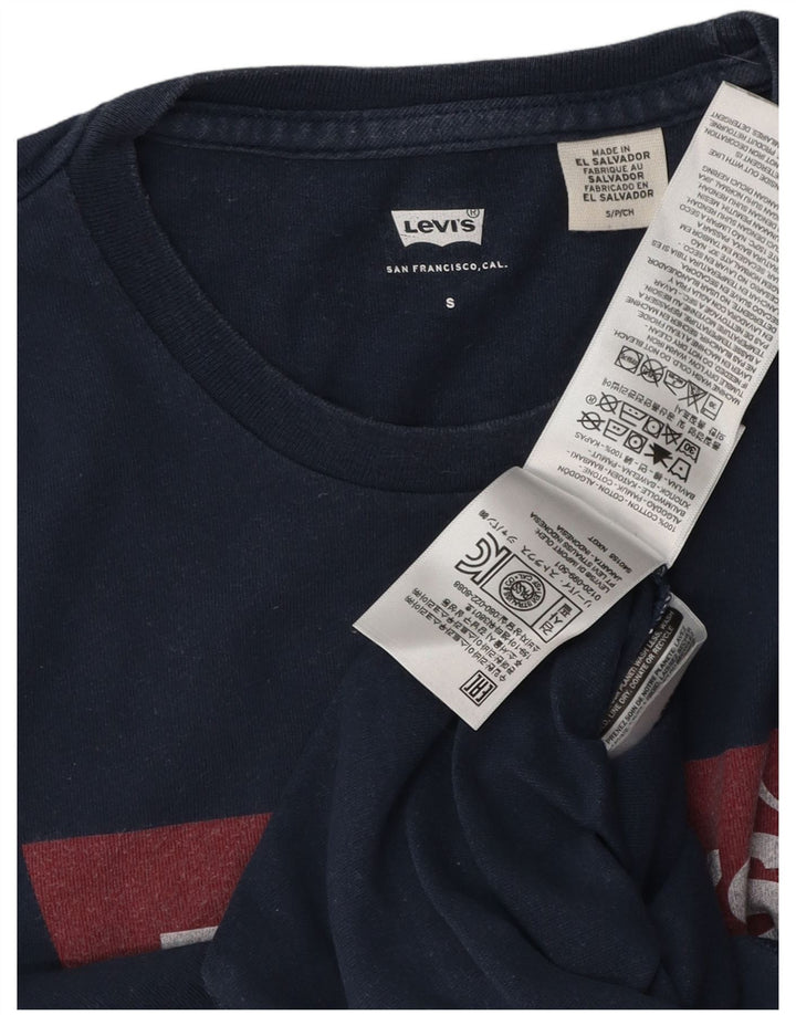 Camiseta gráfica masculina Levi's Top pequeno algodão azul marinho