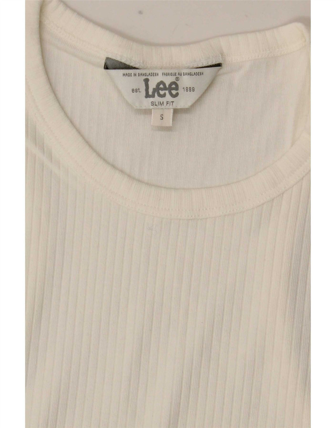 Lee Womens Crop Slim Fit Colete Top Reino Unido 8 Pequeno Branco