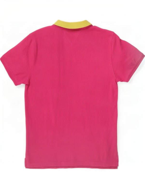 Camisa polo feminina de rugby Tommy Hilfiger Reino Unido 18 XL algodão rosa