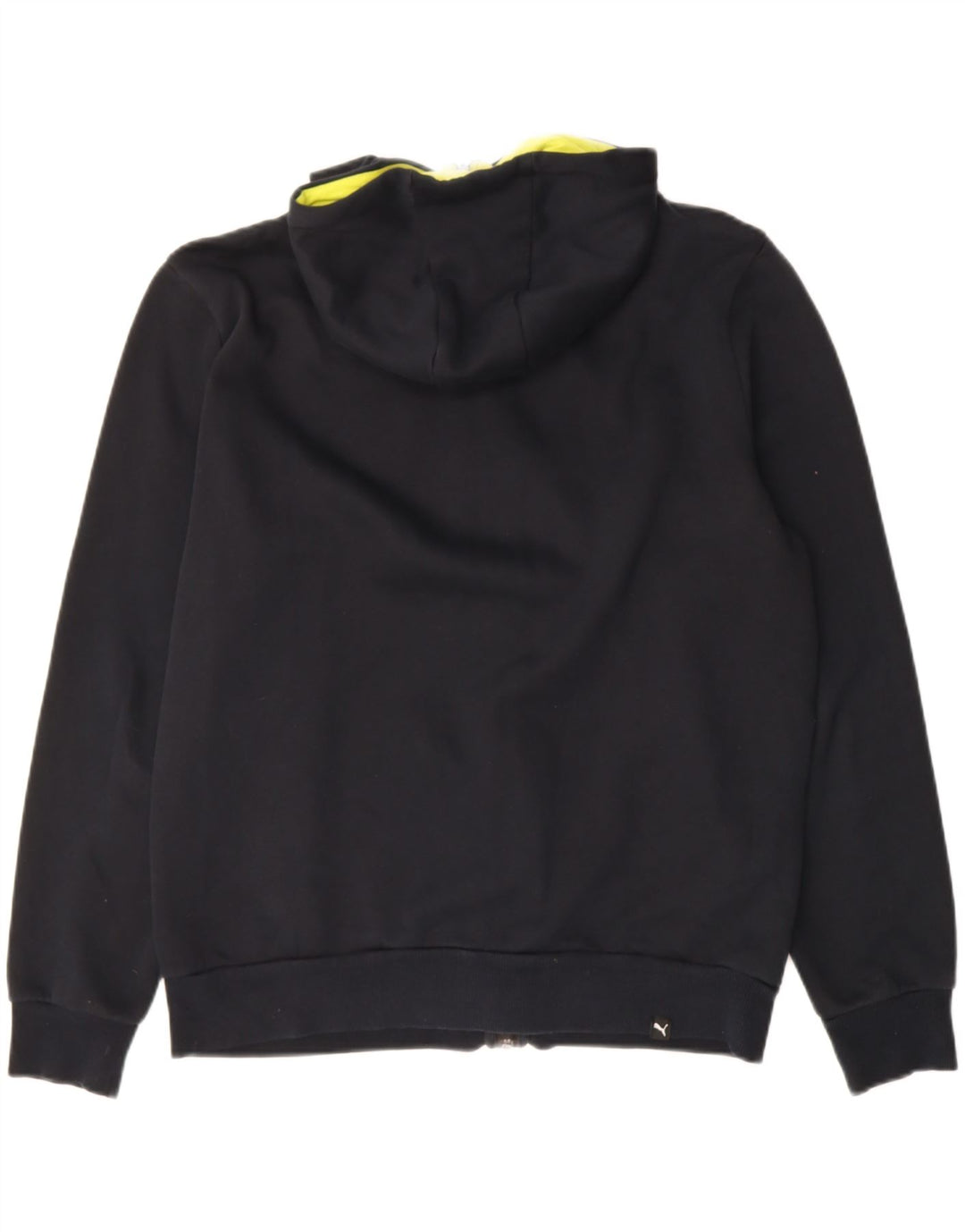 Suéter masculino PUMA com capuz e zíper gráfico grande algodão preto