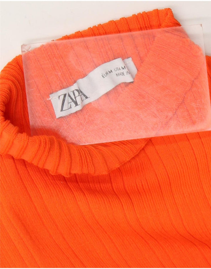 Body feminino de um ombro ZARA UK 12 nylon laranja médio