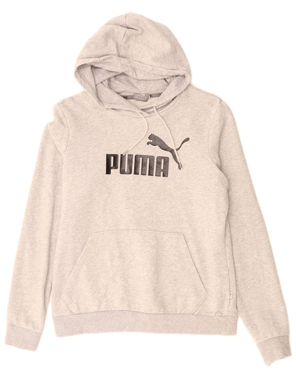 Jumper com capuz gráfico feminino PUMA UK 14 algodão manchado cinza médio