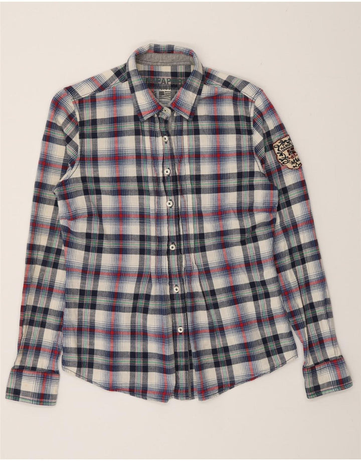 Camisa feminina de flanela gráfica Napapijri UK 14 grande xadrez multicolorida