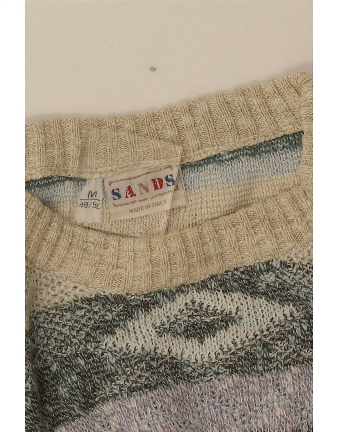 Suéter vintage masculino com gola redonda IT 48/50 médio multicolorido