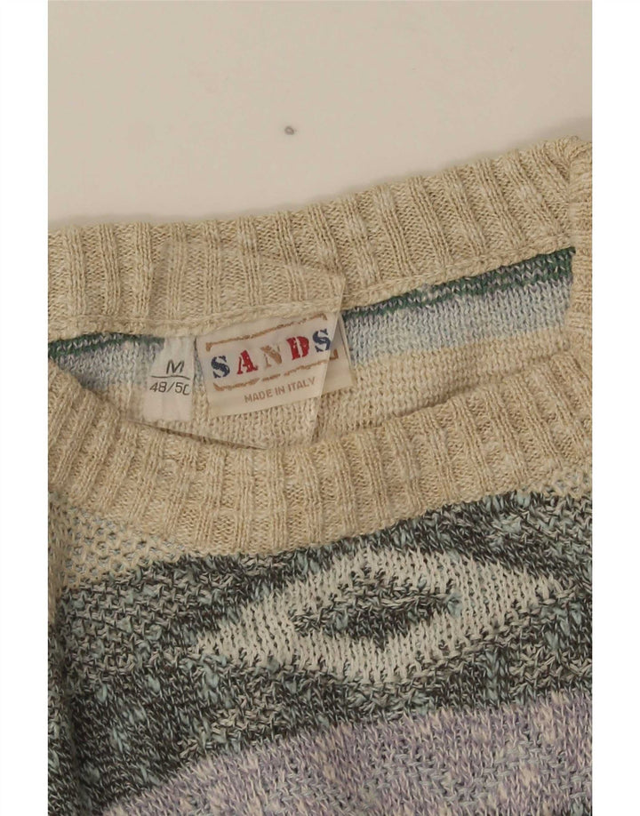 Suéter vintage masculino com gola redonda IT 48/50 médio multicolorido