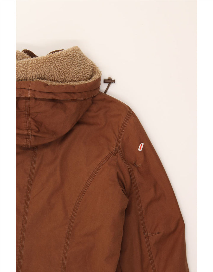 ICHI Womens Hooded Windbreaker Coat UK 18 XL Brown Cotton Vintage Ichi and Second-Hand Ichi from Messina Hembry 