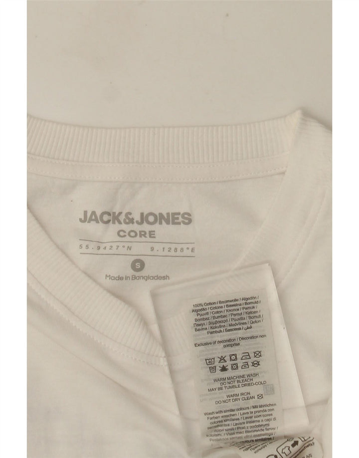Camiseta masculina gráfica Jack & Jones Top pequeno algodão branco