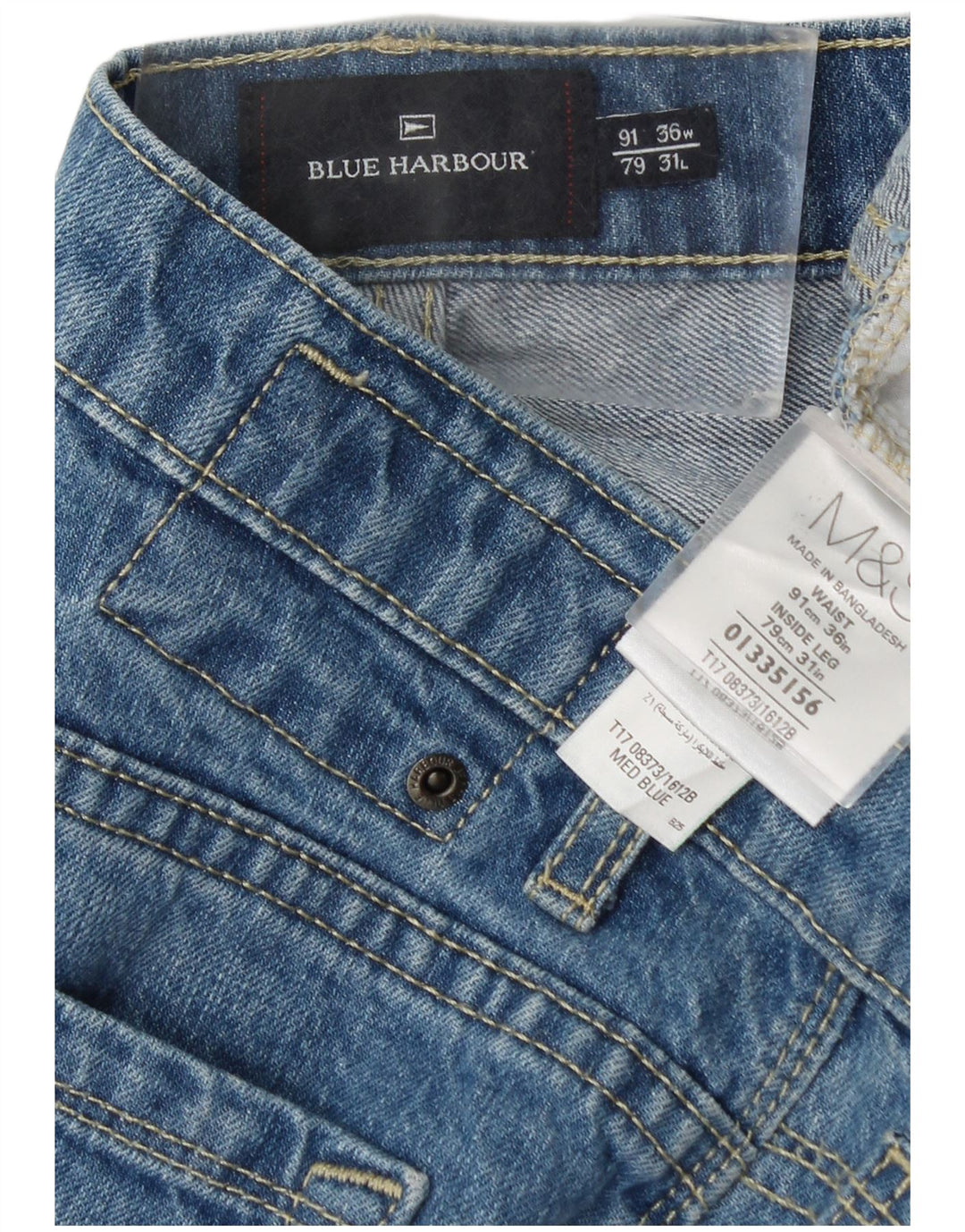 Jeans Marks & Spencer Masculino Blue Harbor Straight W36 L31 Azul Algodão