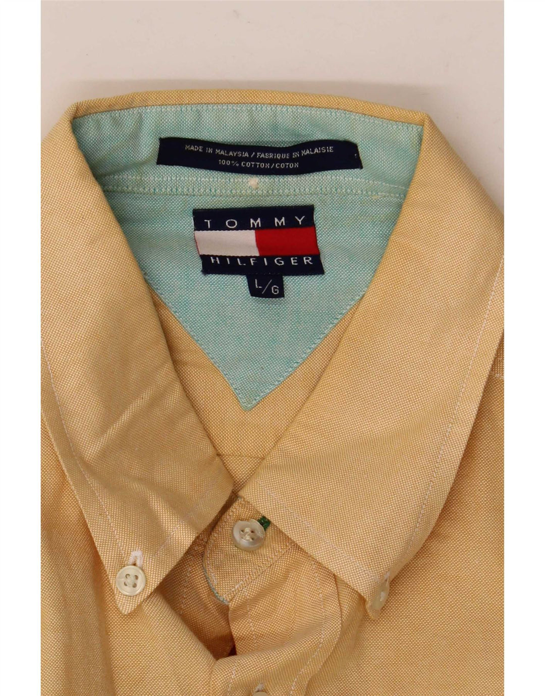 Camisa masculina Tommy Hilfiger grande algodão amarelo