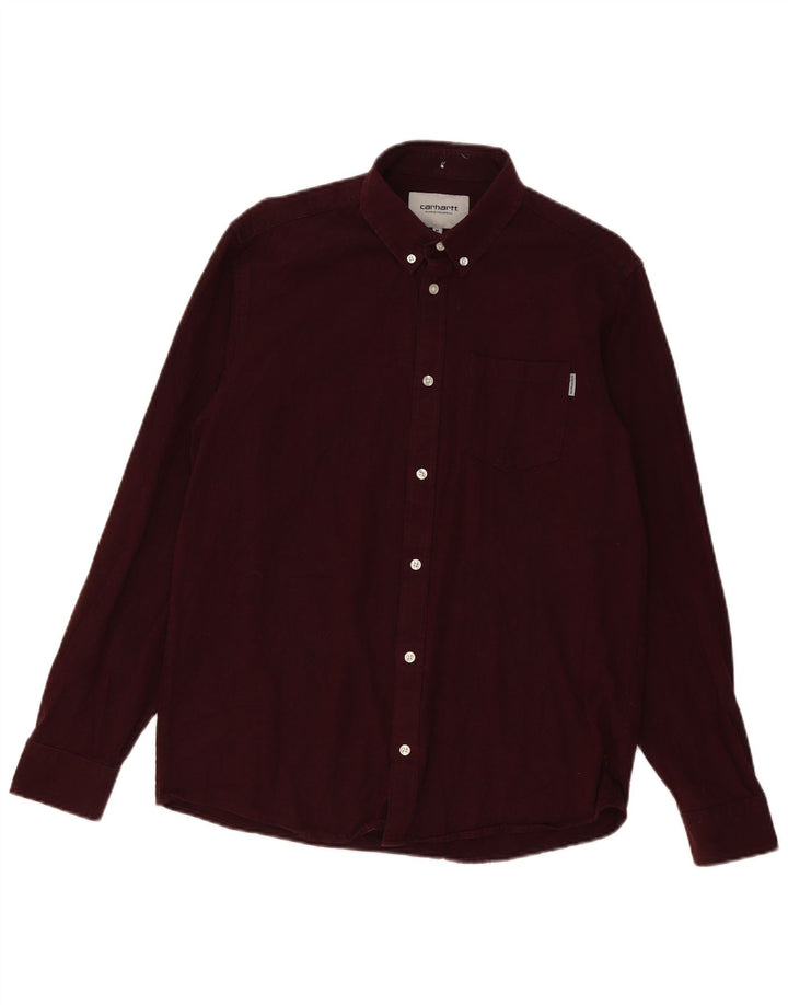 Camisa masculina Carhartt média algodão Borgonha