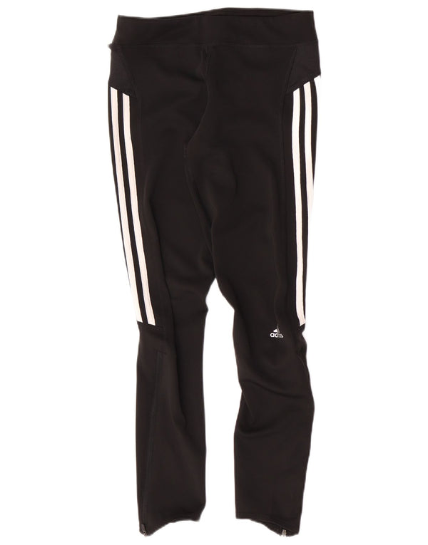 Adidas Womens Capri Leggings UK 8 Pequeno Preto Listrado Poliéster Esportes