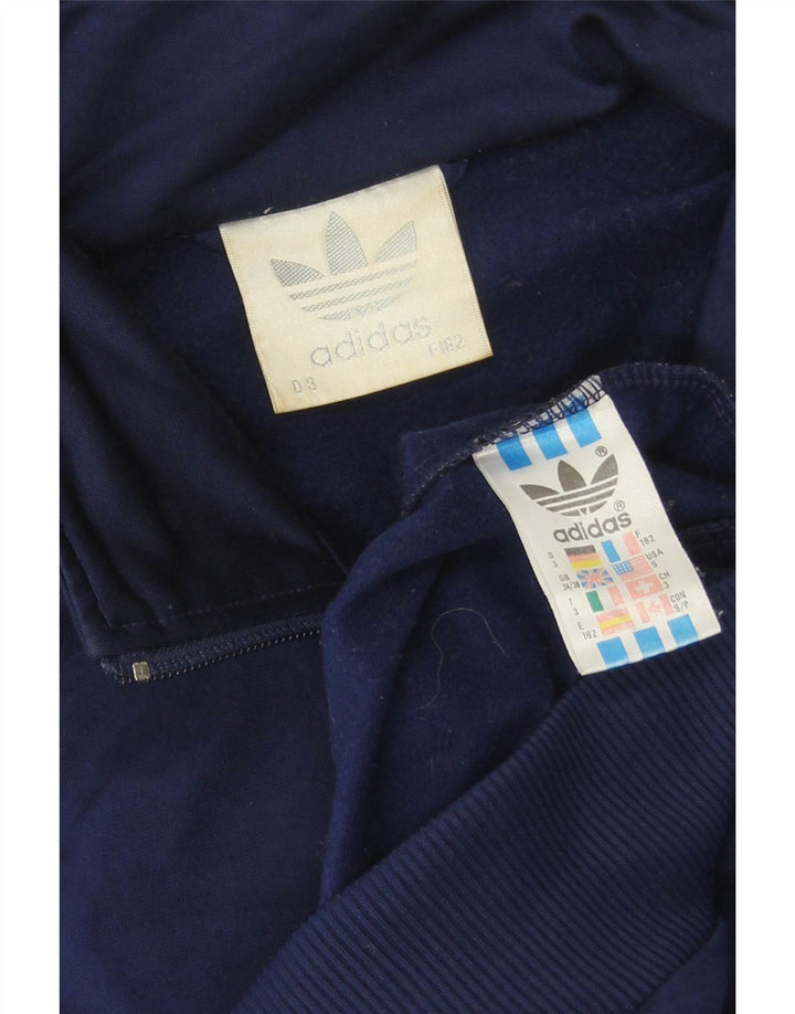 Adidas Womens Tracksuit Top Jacket UK 34/36 Pequeno Azul Marinho Poliéster