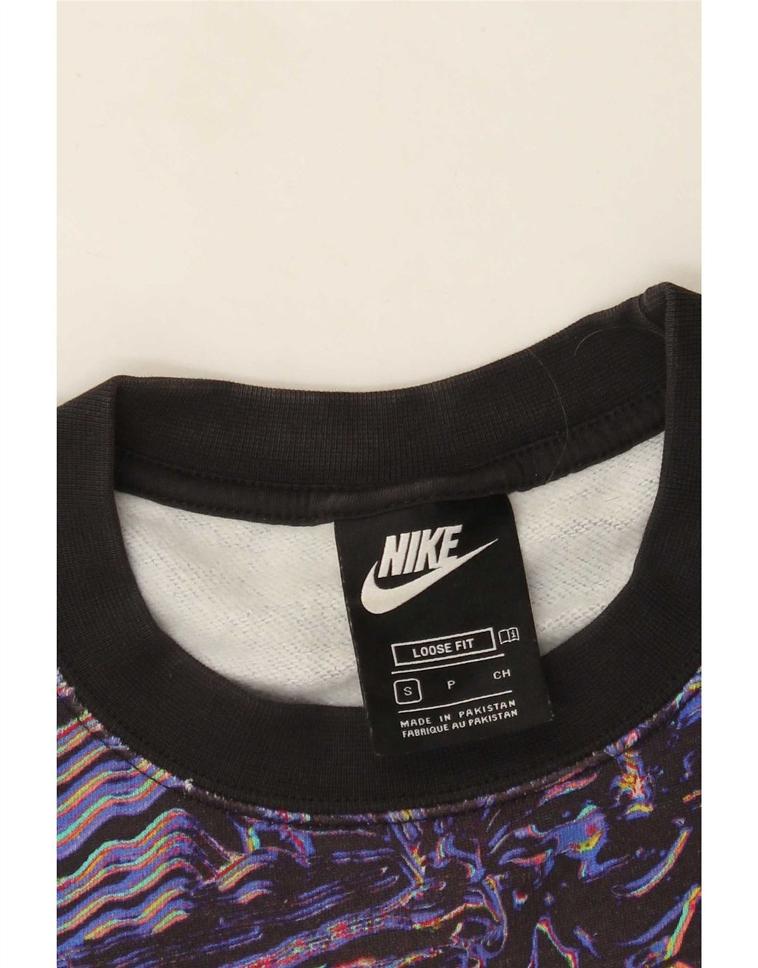 Nike Mens Abstract Pattern Moletom Jumper Pequeno Esporte Multicolorido